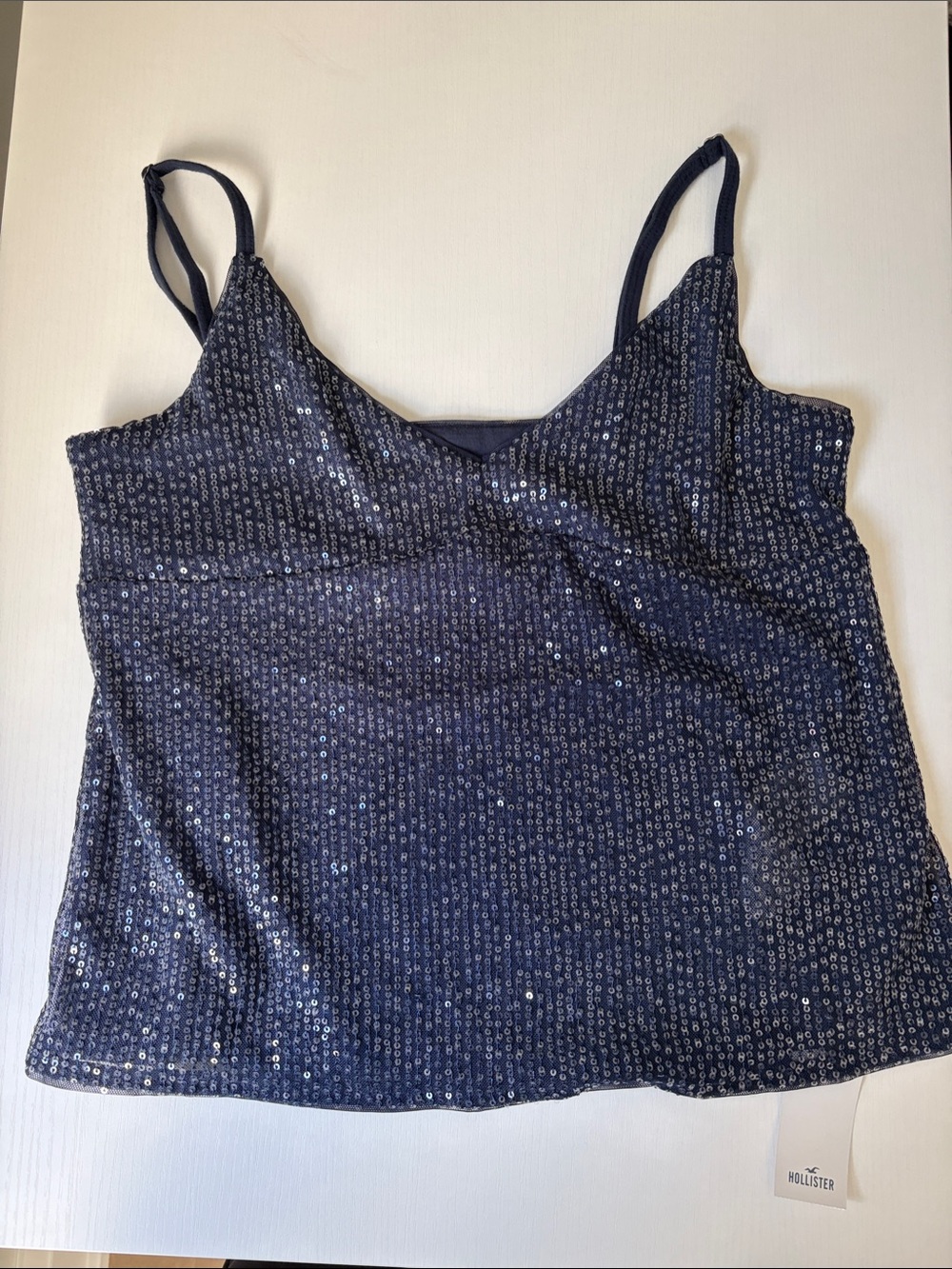 Hollister Navy Sequin Tank Top